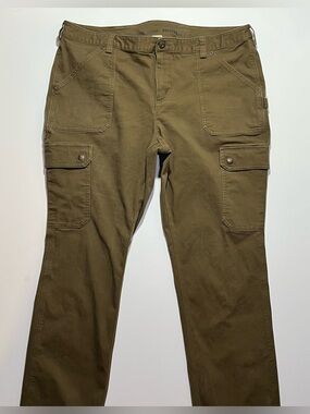 Women’s Duluth Trading Curvesetter Cargo Canvas Straight Pants, Size 18 (38x30)